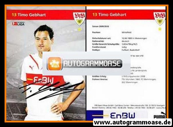Autogramm Fussball | VfB Stuttgart | 2009 | Timo GEBHART