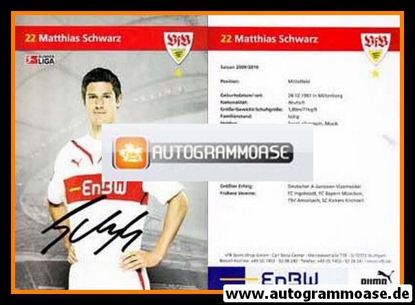 Autogramm Fussball | VfB Stuttgart | 2009 | Matthias SCHWARZ