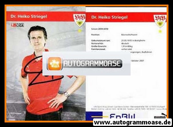 Autogramm Fussball | VfB Stuttgart | 2009 | Dr. Heiko STRIEGEL