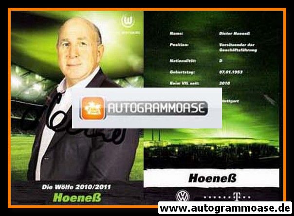 Autogramm Fussball | VfL Wolfsburg | 2010 | Dieter HOENESS