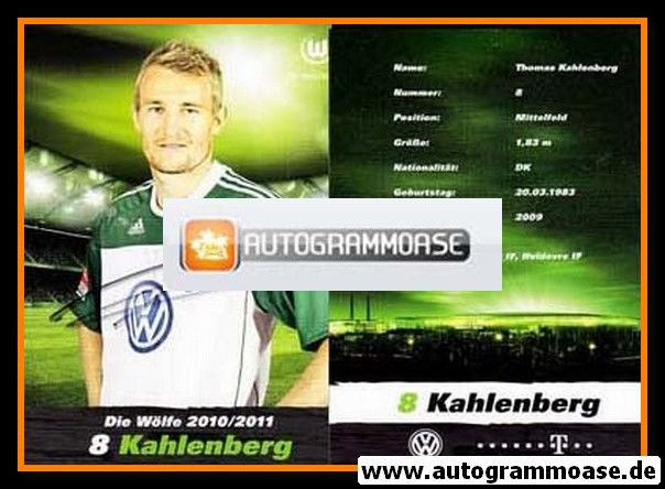Autogramm Fussball | VfL Wolfsburg | 2010 | Thomas KAHLENBERG