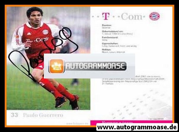 Autogramm Fussball | FC Bayern München | 2004 | Paulo GUERRERO