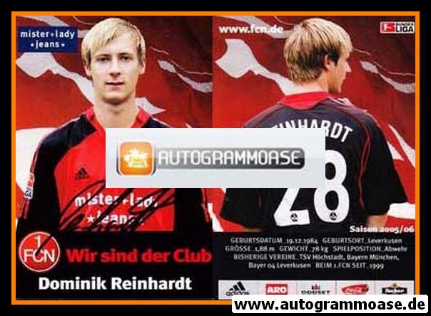Autogramm Fussball | 1. FC Nürnberg | 2005 | Dominik REINHARDT