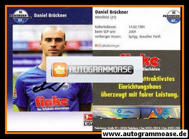 Autogramm Fussball | SC Paderborn 07 | 2009 | Daniel BRÜCKNER