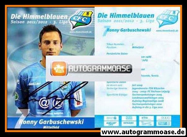 Autogramm Fussball | Chemnitzer FC | 2011 | Ronny GARBUSCHEWSKI