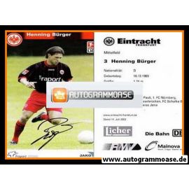 Autogramm Fussball | Eintracht Frankfurt | 2003 | Henning BÜRGER
