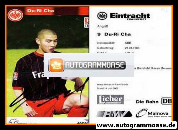 Autogramm Fussball | Eintracht Frankfurt | 2003 | Du-Ri CHA (Motiv 2)