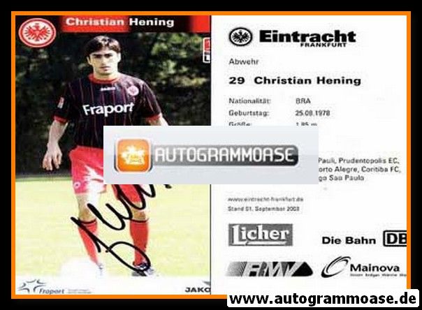 Autogramm Fussball | Eintracht Frankfurt | 2003 | Christian HENING