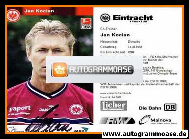 Autogramm Fussball | Eintracht Frankfurt | 2003 | Jan KOCIAN