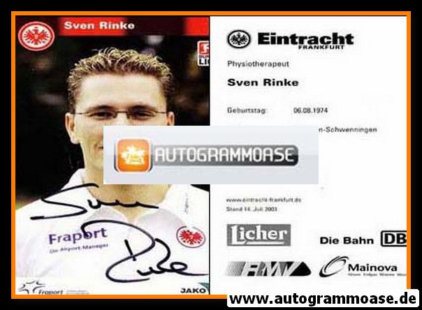 Autogramm Fussball | Eintracht Frankfurt | 2003 | Sven RINKE