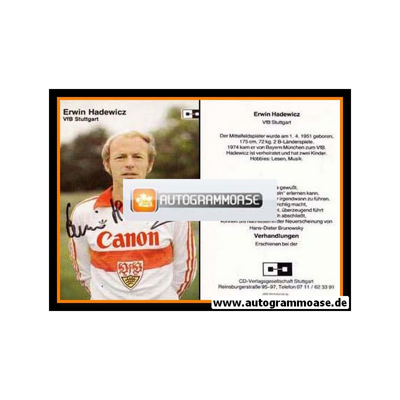 ERWIN HADEWICZ VFB Stuttgart signiert signed Autogramm auf 20x28 Foto + AK EUR 12,99 - DE
