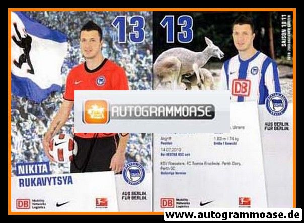 Autogramm Fussball | Hertha BSC Berlin | 2010 | Nikita RUKAVYTSYA