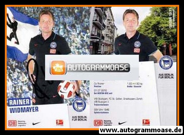 Autogramm Fussball | Hertha BSC Berlin | 2010 | Rainer WIDMAYER