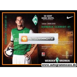 Autogramm Fussball | SV Werder Bremen | 2009 | Dominik SCHMIDT