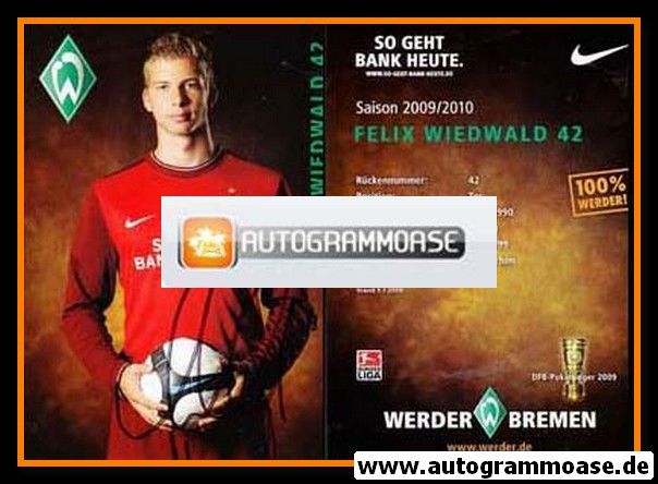 Autogramm Fussball | SV Werder Bremen | 2009 | Felix WIEDWALD