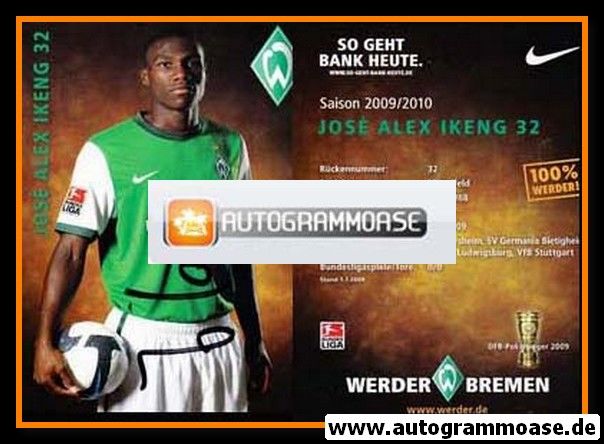 Autogramm Fussball | SV Werder Bremen | 2009 | Jose Alex IKENG