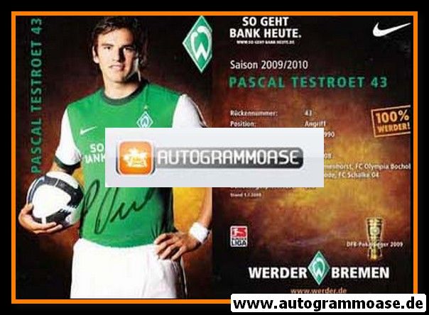 Autogramm Fussball | SV Werder Bremen | 2009 | Pascal TESTROET