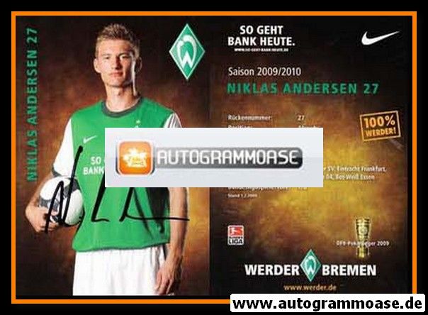 Autogramm Fussball | SV Werder Bremen | 2009 | Niklas ANDERSEN