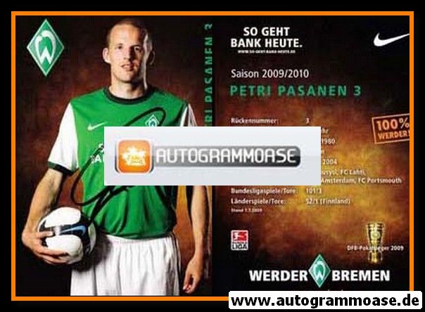 Autogramm Fussball | SV Werder Bremen | 2009 | Petri PASANEN