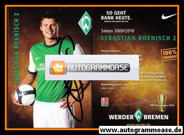 Autogramm Fussball | SV Werder Bremen | 2009 | Sebastian BOENISCH