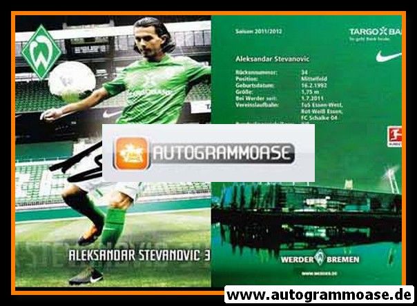 Autogramm Fussball | SV Werder Bremen | 2011 | Aleksandar STEVANOVIC