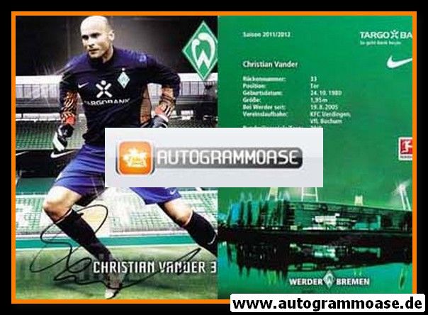 Autogramm Fussball | SV Werder Bremen | 2011 | Christian VANDER