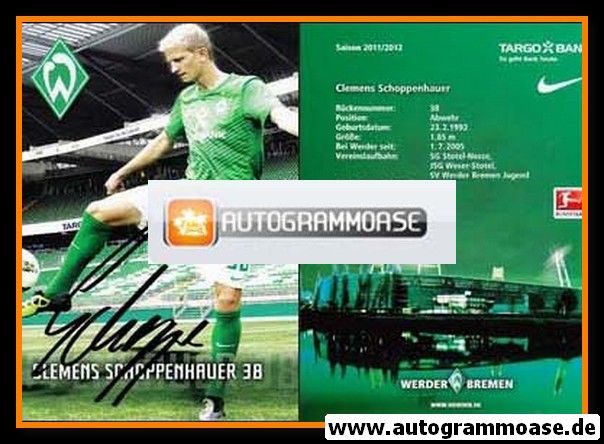 Autogramm Fussball | SV Werder Bremen | 2011 | Clemens SCHOPPENHAUER