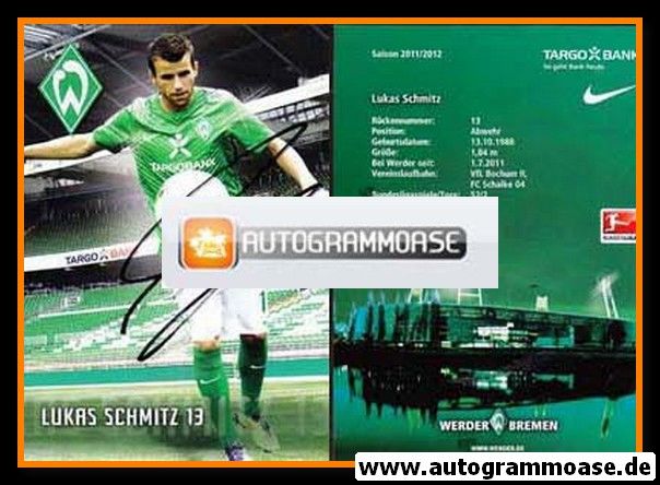 Autogramm Fussball | SV Werder Bremen | 2011 | Lukas SCHMITZ