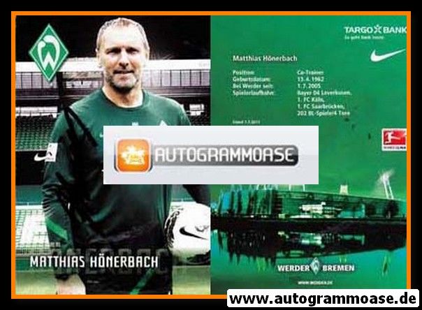 Autogramm Fussball | SV Werder Bremen | 2011 | Matthias HÖNERBACH