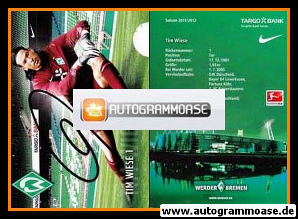 Autogramm Fussball | SV Werder Bremen | 2011 | Tim WIESE