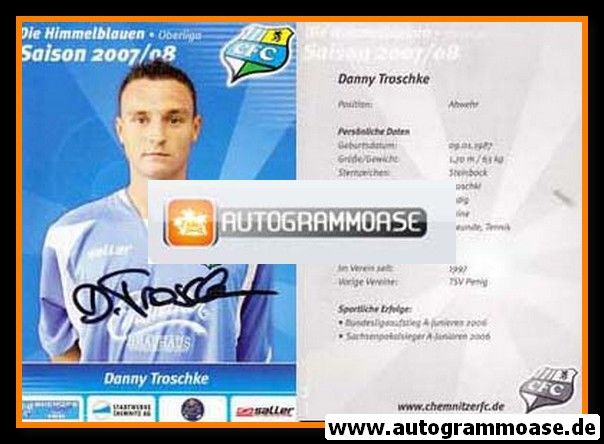 Autogramm Fussball | Chemnitzer FC | 2007 | Danny TROSCHKE