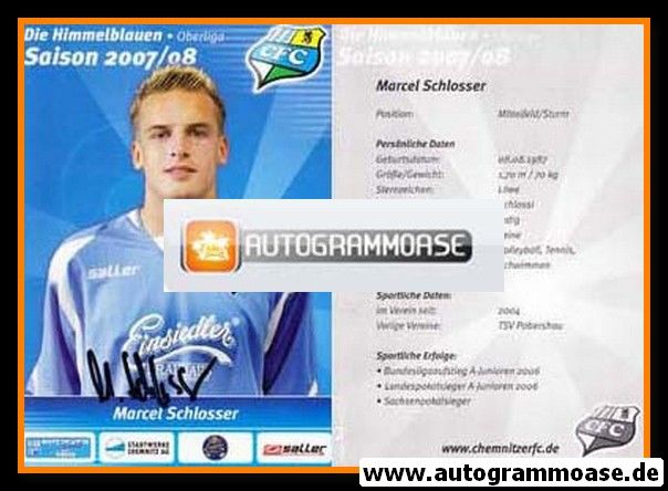 Autogramm Fussball | Chemnitzer FC | 2007 | Marcel SCHLOSSER