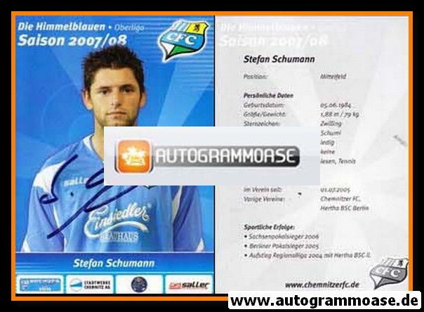 Autogramm Fussball | Chemnitzer FC | 2007 | Stefan SCHUMANN