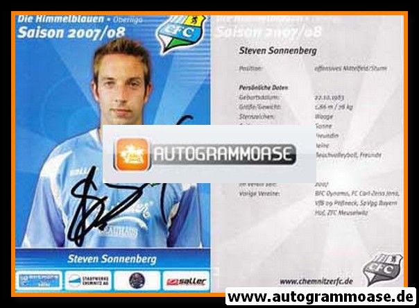 Autogramm Fussball | Chemnitzer FC | 2007 | Steven SONNENBERG