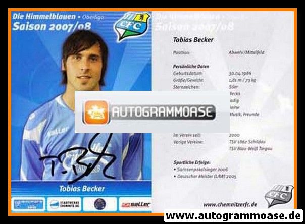 Autogramm Fussball | Chemnitzer FC | 2007 | Tobias BECKER
