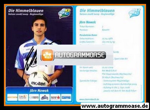 Autogramm Fussball | Chemnitzer FC | 2008 | Jörn NOWAK