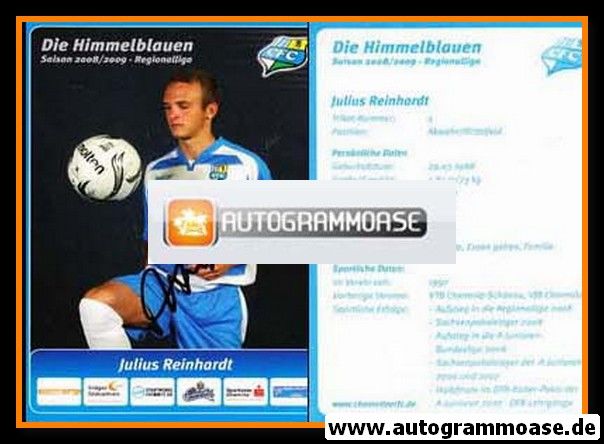 Autogramm Fussball | Chemnitzer FC | 2008 | Julius REINHARDT