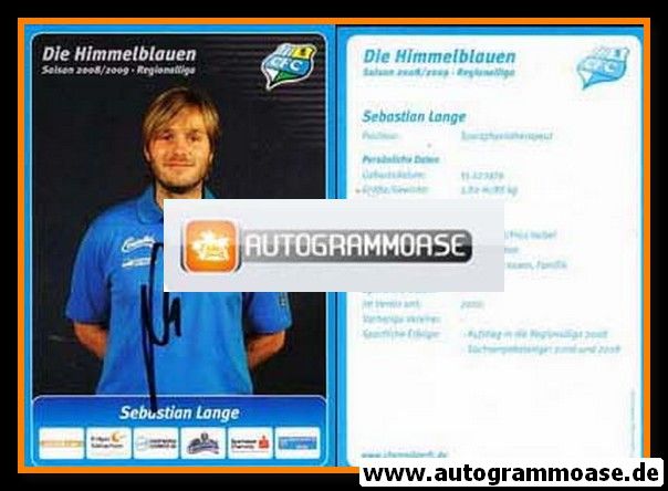 Autogramm Fussball | Chemnitzer FC | 2008 | Sebastian LANGE