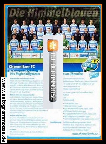 Mannschaftskarte Fussball | Chemnitzer FC | 2008