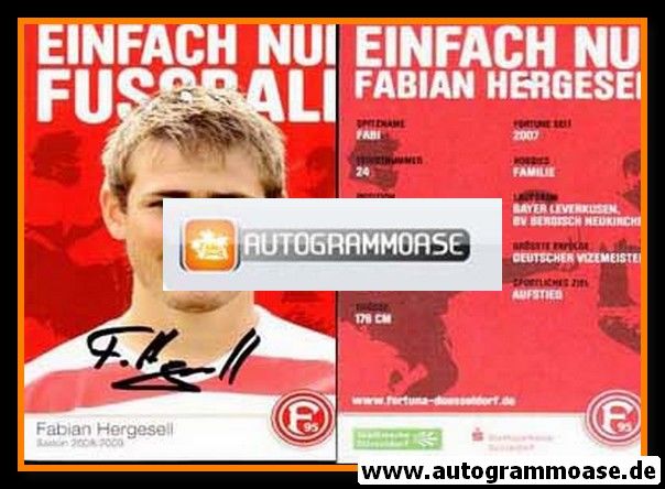 Autogramm Fussball | Fortuna Düsseldorf | 2008 | Fabian HERGESELL