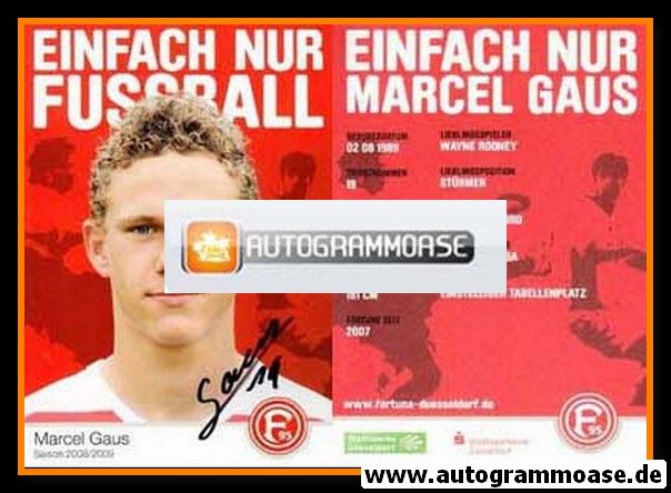 Autogramm Fussball | Fortuna Düsseldorf | 2008 | Marcel GAUS