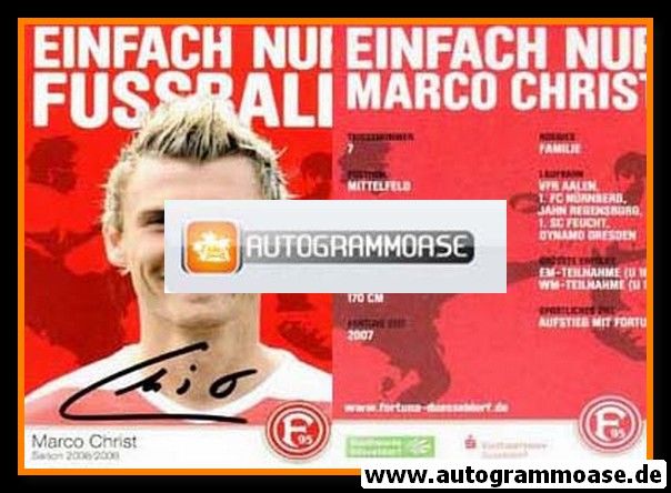 Autogramm Fussball | Fortuna Düsseldorf | 2008 | Marco CHRIST
