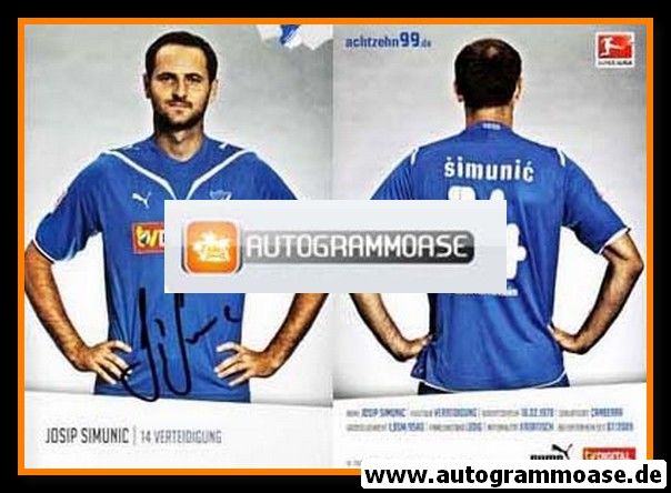 Autogramm Fussball | TSG 1899 Hoffenheim | 2010 | Josip SIMUNIC