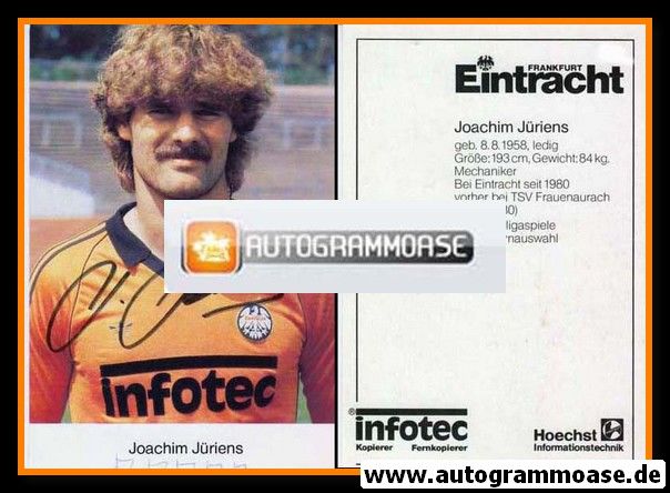 Autogramm Fussball | Eintracht Frankfurt | 1982 | Joachim JÜRIENS