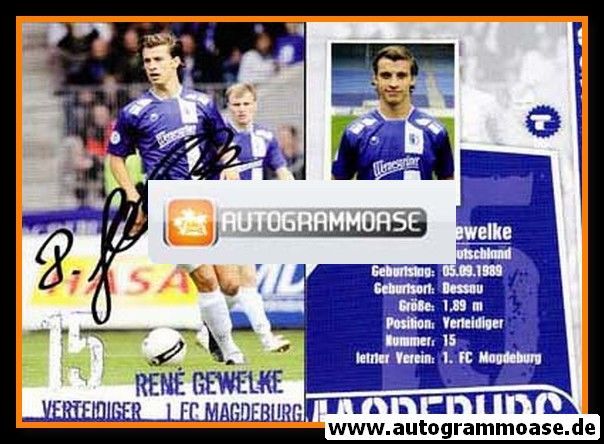 Autogramm Fussball | 1. FC Magdeburg | 2008 | Rene GEWELKE