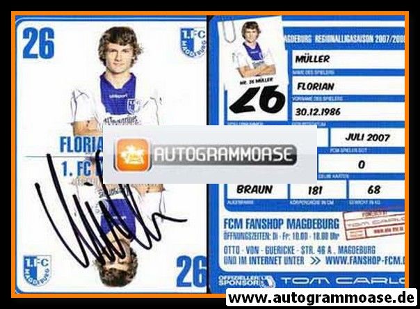 Autogramm Fussball | 1. FC Magdeburg | 2007 | Florian MÜLLER