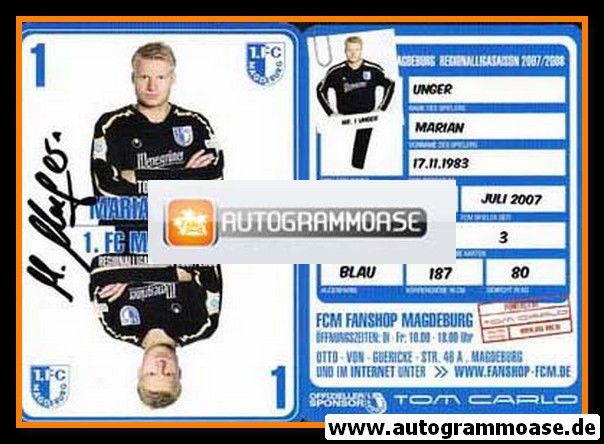 Autogramm Fussball | 1. FC Magdeburg | 2007 | Marian UNGER
