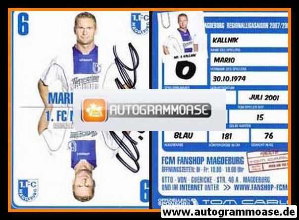 Autogramm Fussball | 1. FC Magdeburg | 2007 | Mario KALLNIK