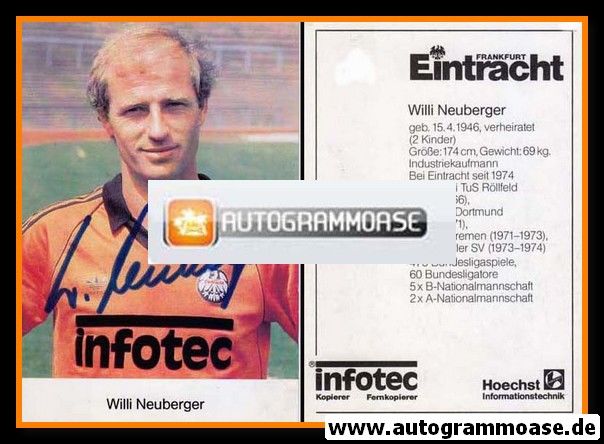 Autogramm Fussball | Eintracht Frankfurt | 1982 | Willi NEUBERGER