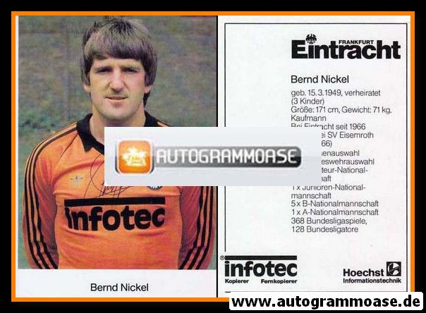 Autogramm Fussball | Eintracht Frankfurt | 1982 | Bernd NICKEL